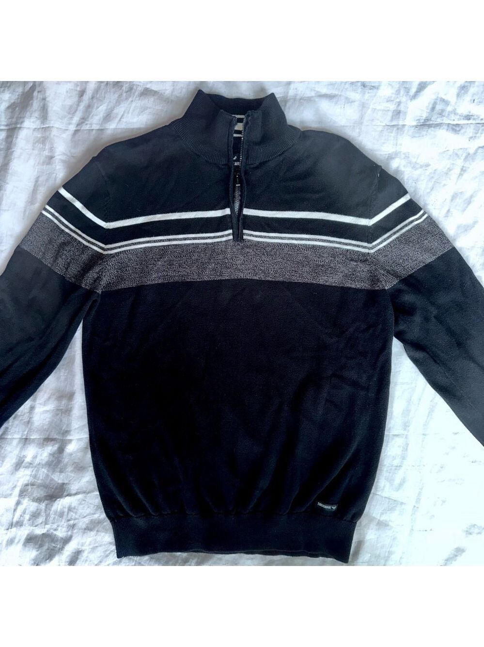 EUC Men’s Medium Threadbare LS Knitted Collared 1/4 Zip Pullover Sweater
